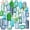 Blue Green Series, variant on 30 Pcs Vases Bulk Colored Flower Glass Bud Vases Valentine Vintage Colored Glass Bottles Colorful Rustic Embossed for Home Wedding Table Decorations Gifts(Green Series)
