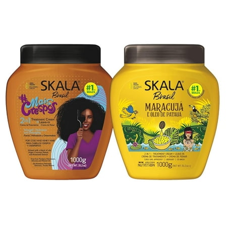 SKALA Maracujá Treatment Cream MaisCrespos Treatment Cream – Set of 2 (70.4 oz) – Hydrating Hair Masks for Coily & Textured Hair – Softness & Shine Care