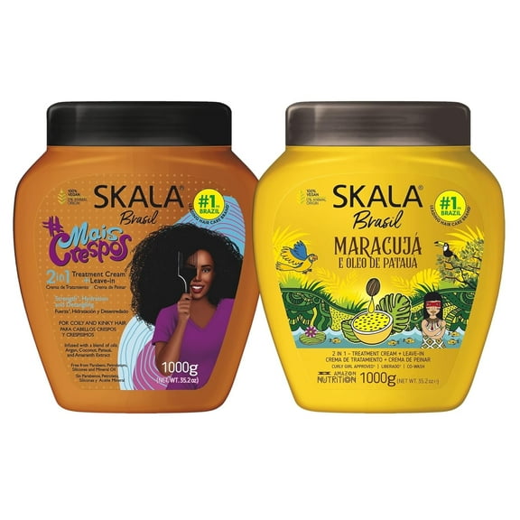 SKALA Maracujá Treatment Cream MaisCrespos Treatment Cream – Set of 2 (70.4 oz) – Hydrating Hair Masks for Coily & Textured Hair – Softness & Shine Care