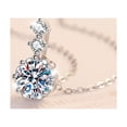 thumbnail image 5 of 1 Carat Round Cut Moissanite Solitaire Pendant Necklace in 18k White Gold over 925 Sterling Silver, Female, Adult, 5 of 6