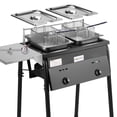 thumbnail image 2 of Bioexcel Two-Tank Outdoor Deep Fryer with Thermometer Fish Fryer, CSA Certified Propane Deep Fryer with 2 Stainless Steel Baskets and Lids Gas Deep Fryer with Adjustable Temperature Regulator, 2 of 7
