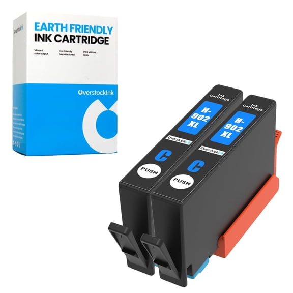 OverstockInk 902 Cyan Ink Cartridge XL Compatible for 902 for OfficeJet Pro 6963 (2 Cyan)