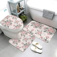 thumbnail image 3 of Bathroom Rugs Sets 3 Piece - Rose Flowers Bouquet Absorbent Non Slip Bath Mats, U-Shape Toilet Lid Cover, Contour Mat, Soft Washable Shower Mats Bath Rug Mat for Bathroom Tub Toilet, 3 of 7