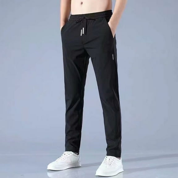 Sweatpants for Men Plus Size Under $10 Fashion Casual Comfy Solid Pocket Bandage Drawstring Pants