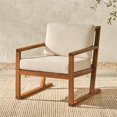 thumbnail image 6 of Modern Slat Back Solid Wood Club Chair - Brown, 6 of 7
