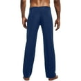 thumbnail image 6 of JTieacloth Mens Relaxed Fit Pants Men's Lightweight Pants Breathable Soft Comfortable Stretch Yoga Sleepwear Drawstring Waist Elastic Home Wear Blue, 6 of 6