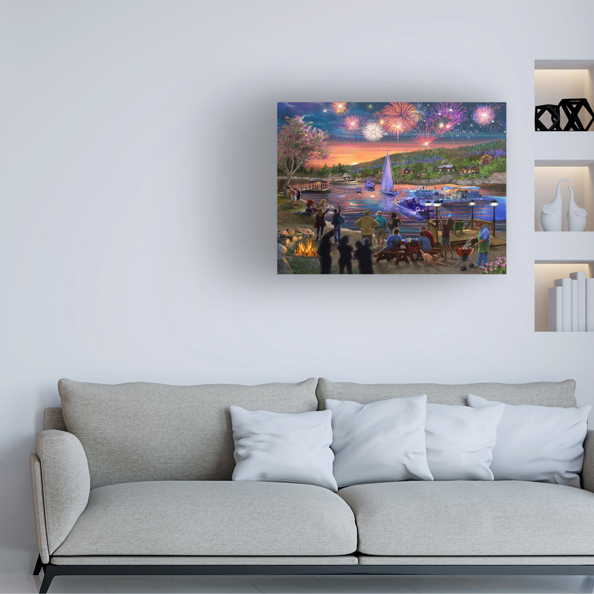 Bigelow Illustrations 'Summer Fireworks 2' Canvas Art