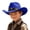 Blue, variant on Kids Western Cowboy Hat for Playful Sun Protection for Little and Big Kids for Outdoor and for Summer Army Green One Size