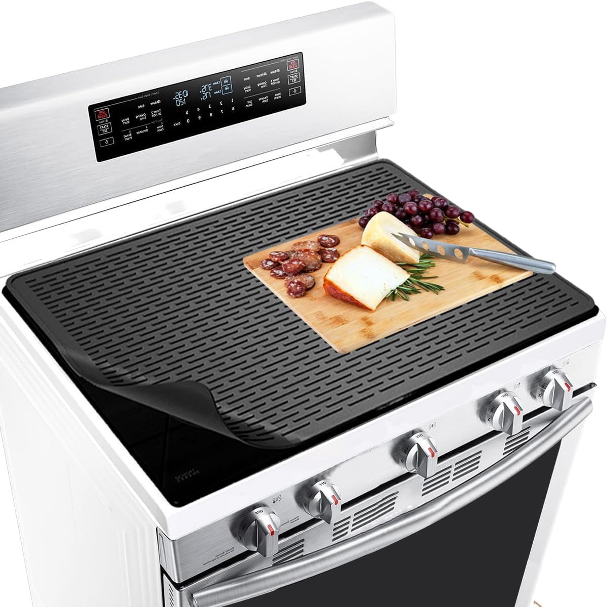 Glass Cooktop Protector - Silicone Cover Mat for Electric Stoves (28 x 20 Inches)