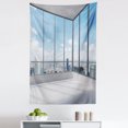 thumbnail image 1 of Cityscape Tapestry, Cityscape Office with Big Windows Clear Sunny Sky View Photograph Print, Fabric Wall Hanging Decor for Bedroom Living Room Dorm, 5 Sizes, Sky Blue Grey and White, by Ambesonne, 1 of 1