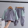 thumbnail image 5 of KYAIGUO 2PCS Baby Boys Spring Sweatshirt Pants Outfit Set Toddler Newborn Autumn Long Sleeve Pullover Tops Patchwork Joggers Sweatpants for 5M-5T, 5 of 10
