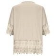 thumbnail image 4 of Fgnfyis Womens Tops Women Lace Patchwork Bow V Neck Three Quarter Blouses Top T Shirt Comfortable T Shirts for Women Beige XXXL, 4 of 6