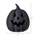 thumbnail image 2 of Paper Mache Pumpkin Black Tabletop Decor, 8" Height, Fall by Way To Celebrate, 2 of 6