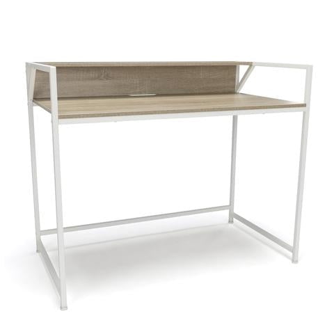 Essentials by OFM ESS-1003 Computer Desk with Shelf, White with Natural