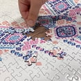 thumbnail image 4 of Ambesonne Tribal Jigsaw Puzzle Durable Cardboard, Geometric Design, 1000 pcs, Coral Pink and Blue, 4 of 5