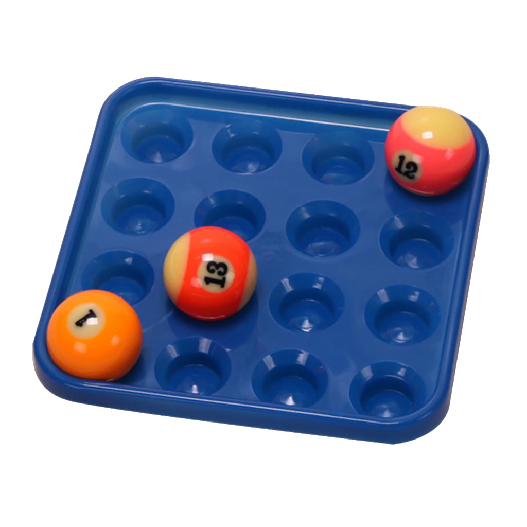 F Fityle 2 Pack Durable Plastic Pool Ball Snooker Ball Tray Holds 16 Balls Blue & 