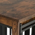 thumbnail image 4 of Craftian Double Dog Crate Furniture with 4 dog bowls, Wood Dual Dog Kennel TV Stand 86.6 inch A Spacious Haven for Your Beloved Pets, Brown, 4 of 9