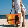 thumbnail image 6 of PAYOHTO Surfer Beach at Sunset Large Beach Tote Bags for Womens Mens Sandproof Swim Pool Bag with Zipper for Travel Vacation, 6 of 7