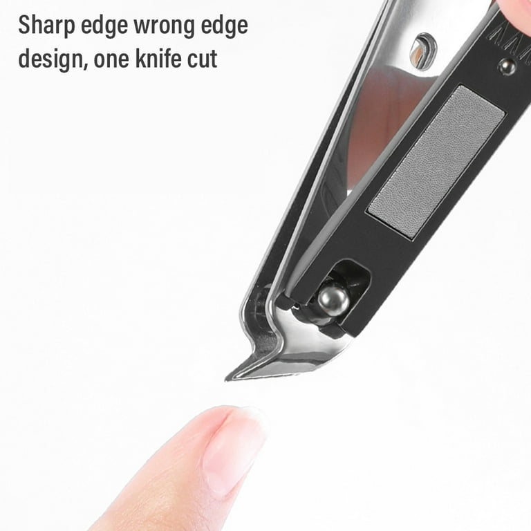 Nail Clipper with Catcher, Slanted Edge Nail Cutting Clippers Stainless  Steel Fingernail Cutter Trim with File for Men and Women Mr-1115plus
