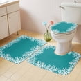 thumbnail image 2 of Aqua Coastal Coral Bath Mat 3 Piece Bathroom Rug Set, White Ocean Marine Sea Nautical Beach Non Slip Bath Rug Contour Mat and Toilet Lid Cover, Absorbent Shower Mats Soft Bath Rugs and Mats Sets, 2 of 8