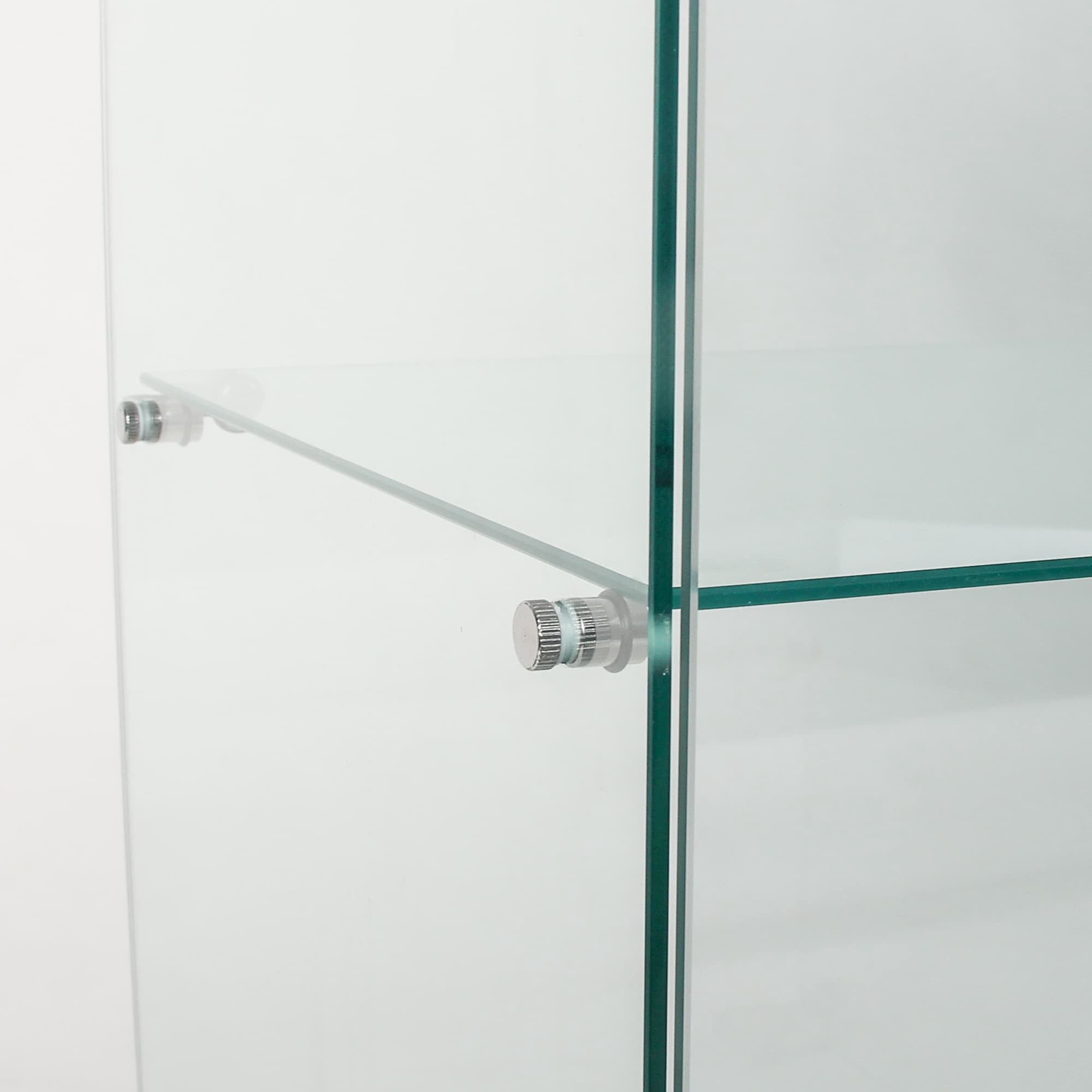 MAYEERTY Glass Display Cabinet 5 Shelves with Double Door, Glass Cabinets Floor Standing Bookshelf, White, 74.3"×31.7"×14.3"