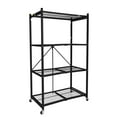 thumbnail image 1 of Origami R5 4-Shelf Heavy-Duty Folding Metal Storage Rack Unit with Wheels, Black, 1 of 7