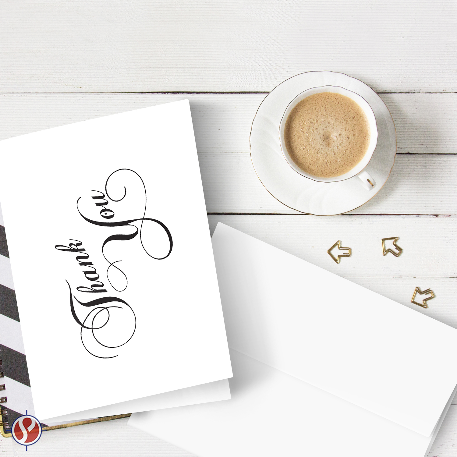 Thank You Card – Elegant Half-Fold Note Cards & Envelopes | Great for Wedding, Baby Shower, Graduation, Anniversary, Sympathy, Business, etc.| Blank Inside | 4.5 x 6” (A6 Size) | 25 per Pack