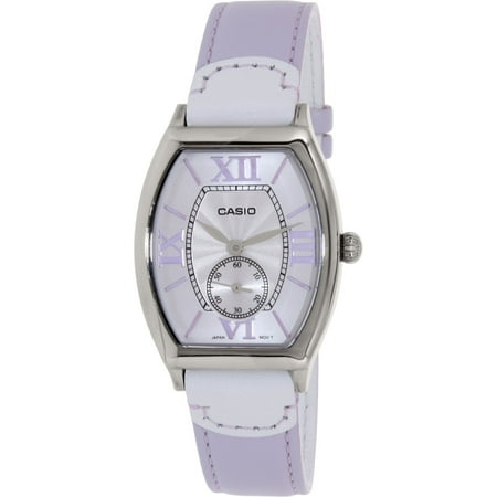 Casio Women's LTPE114L-6A Purple Leather Quartz Fashion Watch