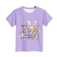 thumbnail image 5 of Manga Corta Crop Top para Niños Pascua Impresa Cuello Redondo Casual Tee 3-14 Años, 5 of 5