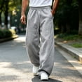 thumbnail image 2 of TKKCS Mens Baggy Sweatpants- Open Bottom Elastic Drawstring Waist Lounge Casual Wide Leg Sweat Pants Gray Size 3XL, 2 of 6