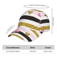 thumbnail image 3 of Kdxio Unisex Gold Glittering Hearts and Flamingos Pattern Baseball Cap Unisex Washed Classic Adjustable Hat, 3 of 7