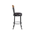 thumbnail image 4 of Swivel Bar Height Chair- Scroll Back- Faux Leather- Black Metal, 4 of 7