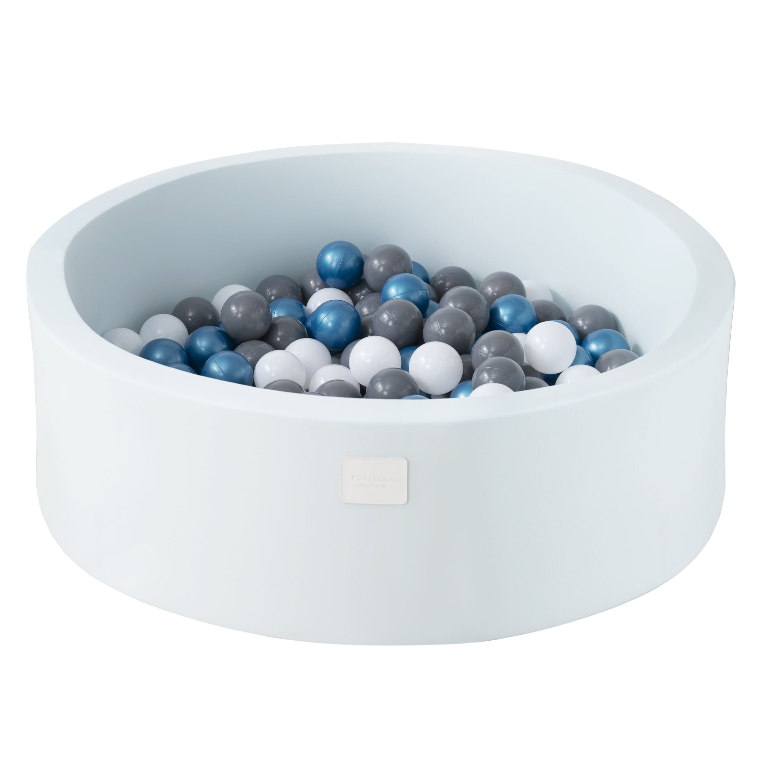 Fortella Foam Ball Pit with 200 Balls Included, for Toddlers Babies, Size 35 x 12 x 2 in (Blue
