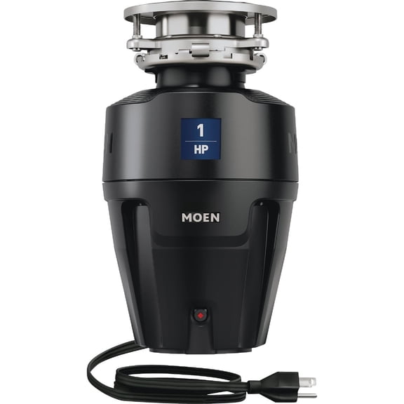 Moen EX100C EX Series 1 HP Continuous Feed Garbage Disposal, Black