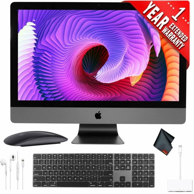 Apple iMac Pro de 27" con pantalla Retina 5K (finales de 2017) (gris espacial) + 1 año de garantía extendida + kit de limpieza