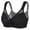 Black, variant on Exerin Women's Front Closure Full Coverage Wirefree Posture Back Plus Size Bra(34DD, Black)