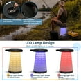 thumbnail image 3 of Spaco 3 Pieces Folding Camping Table Stool Set with 2 Retractable LED Stools-Black, Folding Table for Patio Pool Park Outdoor, 3 of 10