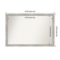 Amanti Art Custom Wall and Bathroom Mirror (30.5 x 45.5 in.), Dove Greywash Narrow Frame