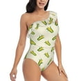 thumbnail image 3 of Fotbe Corn Women's One Piece Swimsuits One Shoulder Swimwear Ruched Tummy Control Bathing Suits Cutout Monokini-Medium, 3 of 7