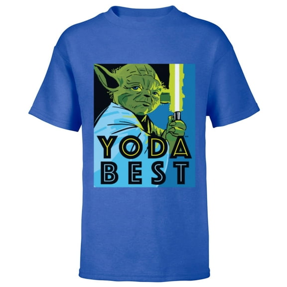 Star Wars Yoda Best Jedi Master with Lightsaber - Short Sleeve T-Shirt for Kids - Customized-Royal
