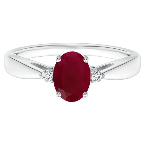 Natural Oval 1 Ctw Ruby Gemstone 925 Sterling Silver Solitaire Women Wedding Ring