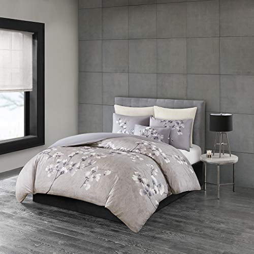 N Natori Sakura Blossom 3 Piece Cotton Sateen Printed Comforter Set Lilac Full Queen Walmart