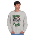thumbnail image 5 of Cute Meowy Xmas Funny Santa Cat Pun Sweatshirt for Men or Women Brisco Brands S, 5 of 6