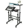 thumbnail image 1 of Gymax Bureau Debout Mobile Bureau d'Ordinateur Réglable Poste de Travail Inclinable Noir, 1 of 10