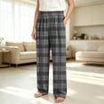 thumbnail image 6 of HAOTAGS Kids Plaid Pants (4-16) Elastic Waist Stright Leg Loungewear Pants with Pockets Gray Size 11, 6 of 7