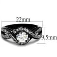 thumbnail image 2 of Two-Tone IP Black (Ion Plating) Stainless Steel Ring with AAA Grade CZ in Clear for Women Clear Stone Color Style TK2282 Size 10, 2 of 4