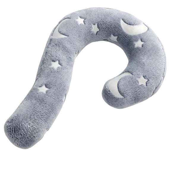 Pet Calming Pillow for Dogs Cats, 15.7 x 23.6 in / 40 x 60 cm Glow In The Dark Pet Pillow with Star Design, U-Shaped Pet Pillow for Joint & Neck Support, Machine Washable Gray