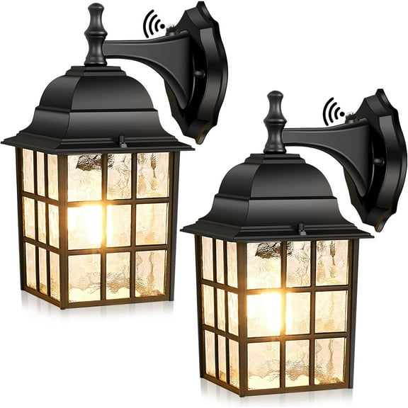 Nordic Hygge Dusk to Dawn Outdoor Wall Lantern, 2-Pack
