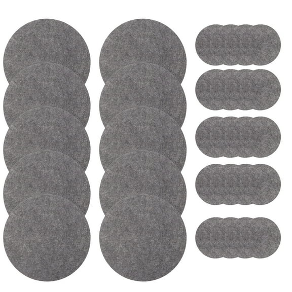 REOFLYUP 30-Pack Grey Felt Plate Protectors for China Storage, 5-Inch Round Dish Separators, Kitchen Tableware Organizers