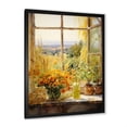 thumbnail image 2 of Designart "Harvest Floral View at Farm Windows I" Farm Framed Wall Art - Country Yellow Farm Windows Entryway Framed Wall Art, 2 of 6